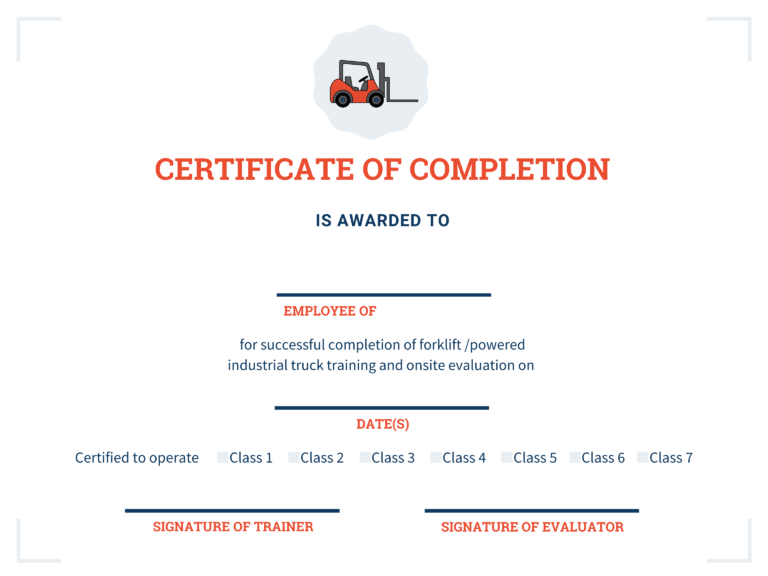 Forklift Operator License A Ratification